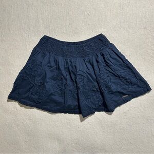 2000s Abercrombie & Fitch Navy Blue Floral Women's Skirt